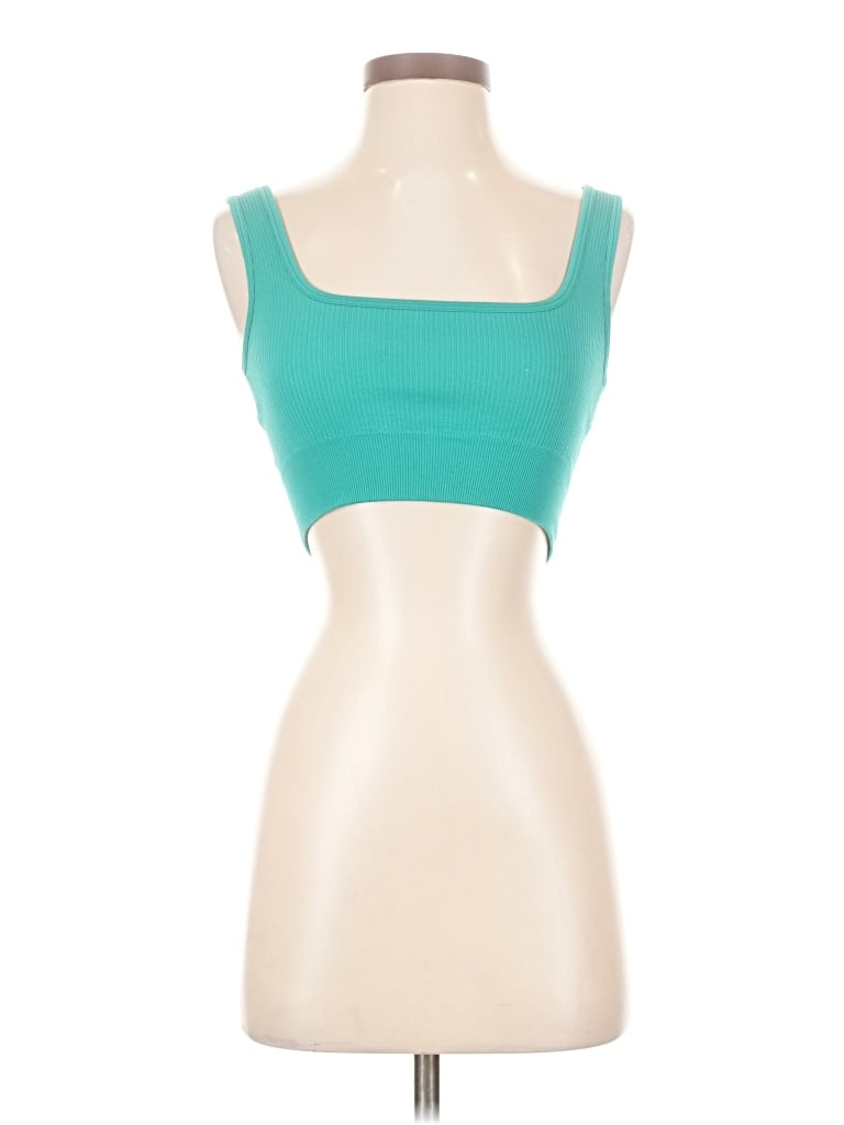 Pre-owned Oqq Tank Top Green Strapless Neckline Tops