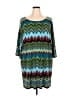 London Times Chevron-herringbone Teal Casual Dress Size 18 - photo 1