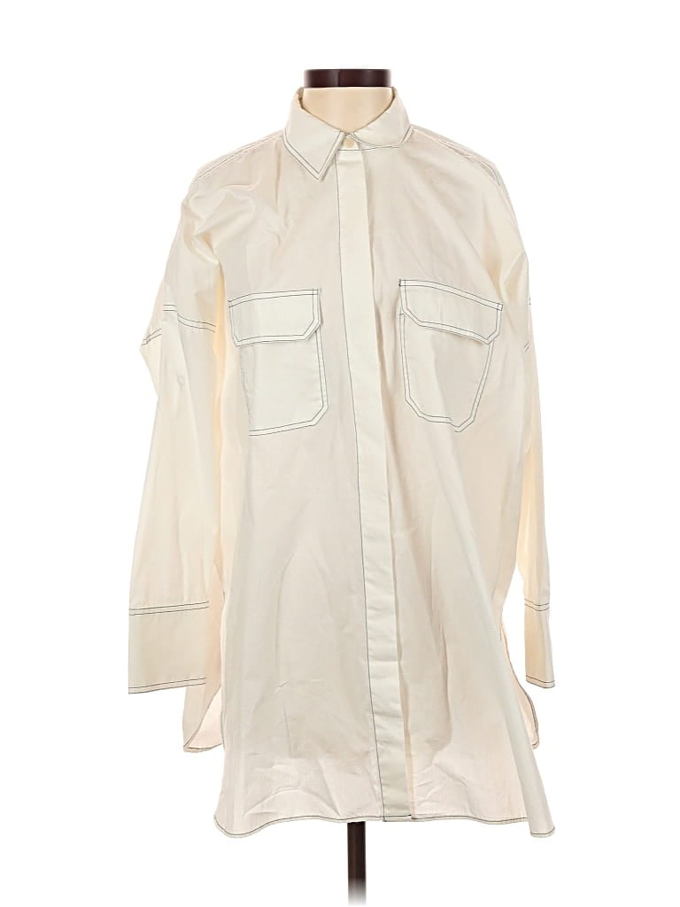 Pre-owned Mng Long Sleeve Button Down Shirt In White
