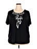 Cathy Daniels Black Short Sleeve Blouse Size 2X - photo 1