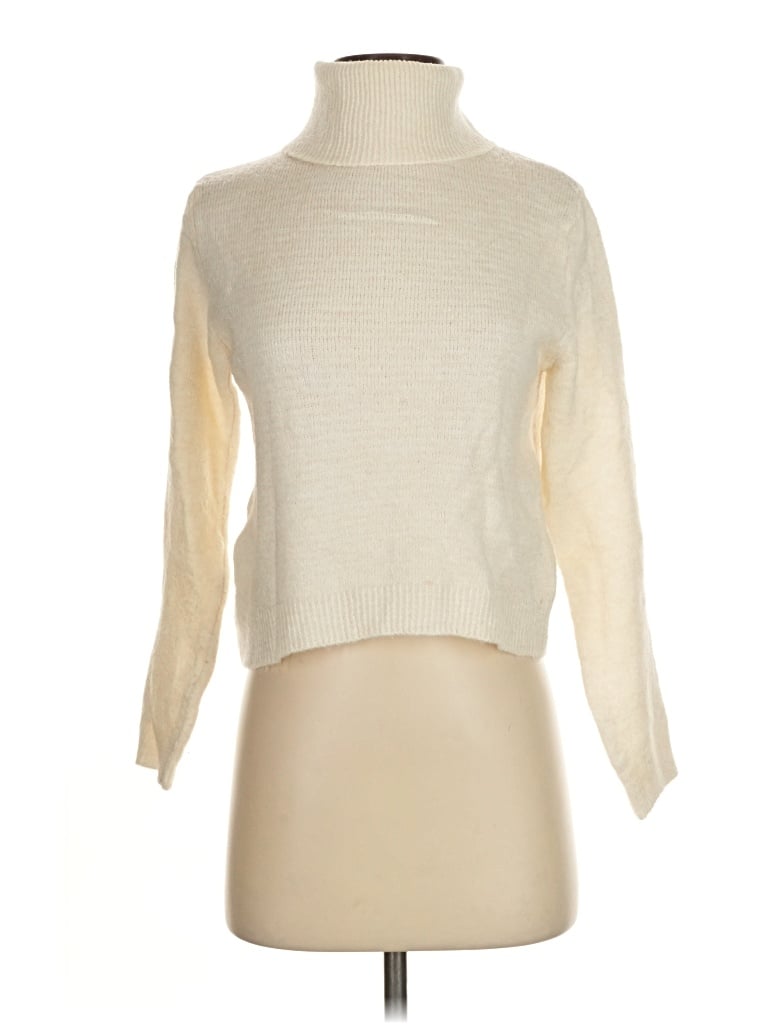 Pre-owned Mng Turtleneck Sweater In White