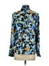 Hobbs London 100% Polyester Floral Blue Long Sleeve Blouse Size 2 - photo 2