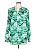 Calvin Klein 100% Polyester Animal Print Green Long Sleeve Blouse Size L - photo 1