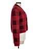 August Silk Plaid Red Cardigan Size M - photo 4