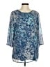Chico's 100% Polyester Blue 3/4 Sleeve Blouse Size Med (1) - photo 1