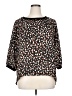 West Kei 100% Polyester Animal Print Black 3/4 Sleeve Blouse Size XL - photo 1
