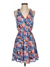 Lush 100% Polyester Floral Blue Casual Dress Size S - photo 1