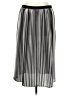 Eileen Fisher 100% Polyester Stripes Silver Black Formal Skirt Size S - photo 1