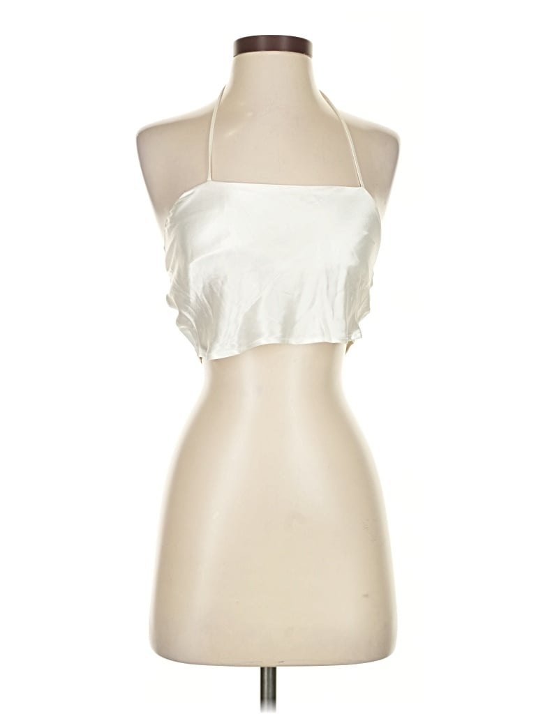 Pre-owned Bershka Sleeveless Blouse In White