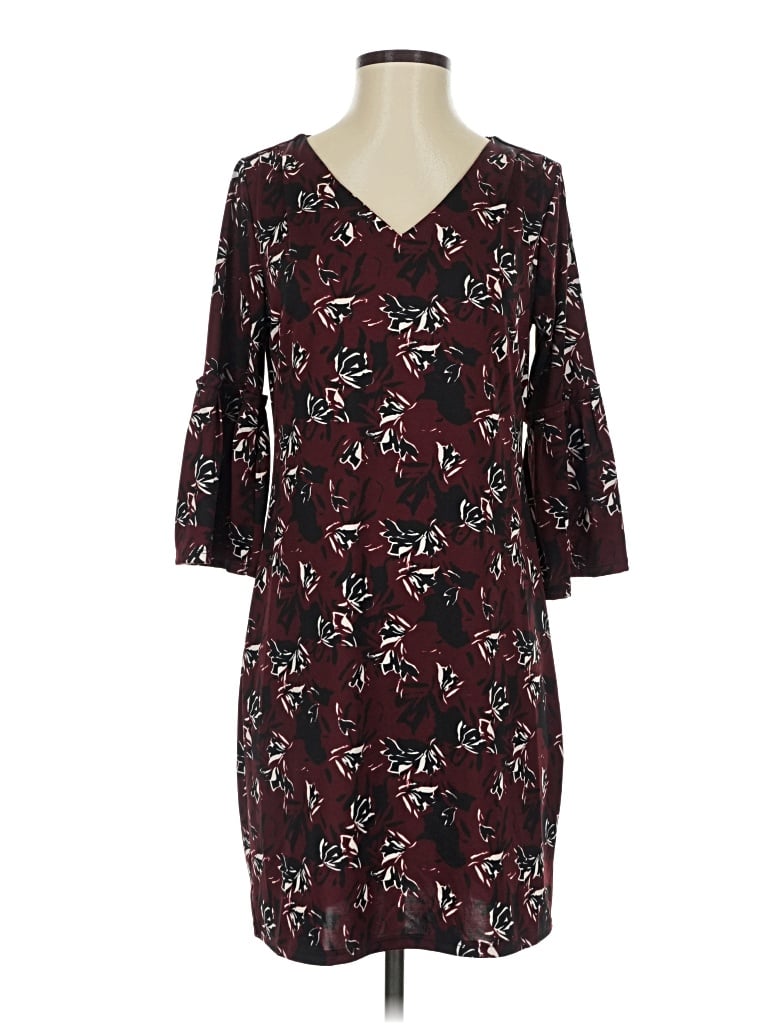 Pre-owned Ny Collection Casual Dress In Burgundy