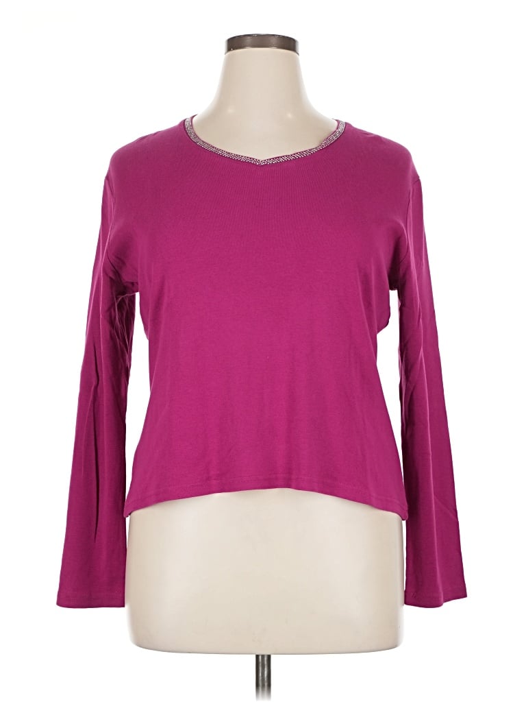 Pre-owned Talbots 3/4 Sleeve T-shirt In Purple