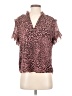 J.Crew 100% Polyester Animal Print Pink Short Sleeve Blouse Size S - photo 1