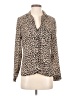Atmosphere Animal Print Tan Long Sleeve Blouse Size 4 - photo 1