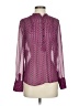 QMack 100% Polyester Polka Dots Purple Long Sleeve Blouse Size XS - photo 1