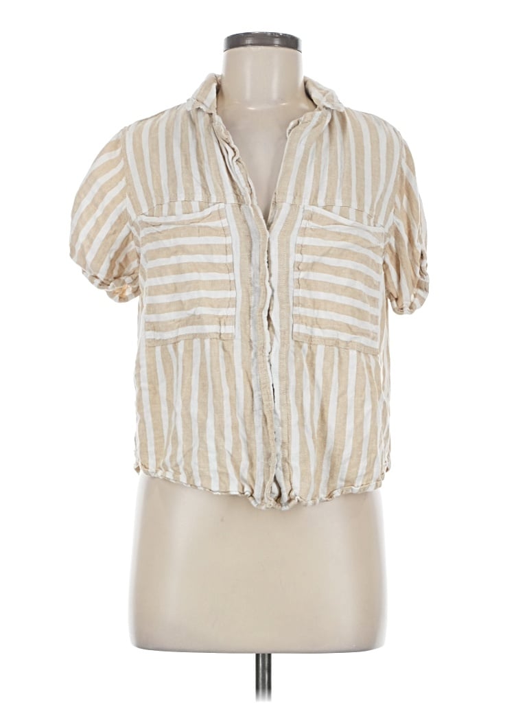 Pre-owned Universal Thread Short Sleeve Blouse In White