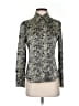Zara Animal Print Silver Long Sleeve Blouse Size XS - photo 1