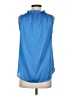 Ann Taylor 100% Polyester Blue Sleeveless Blouse Size 4 - photo 2