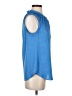 Ann Taylor 100% Polyester Blue Sleeveless Blouse Size 4 - photo 4