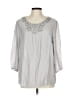 Krazy Kat Silver 3/4 Sleeve Blouse Size L - photo 1