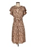 Tory Burch 100% Polyester Animal Print Brown Casual Dress Size XS - photo 1