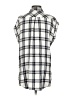 Rails 100% Rayon Plaid Silver Short Sleeve Blouse Size XS - photo 2