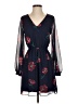 Express 100% Polyester Floral Blue Casual Dress Size XS - photo 1