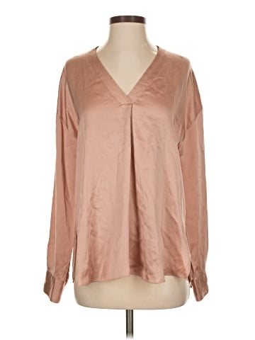 Vince. Long Sleeve Silk Top (view 1)