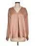 Vince. 100% Silk Tan Long Sleeve Silk Top Size S - photo 1