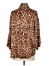 Zara 100% Viscose Animal Print Brown 3/4 Sleeve Button-Down Shirt Size S - photo 2