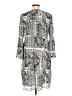 Sunny Leigh 100% Polyester Print Gray Casual Dress Size L - photo 2