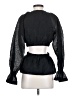 Something Navy Black Long Sleeve Blouse Size XS - photo 2