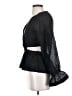 Something Navy Black Long Sleeve Blouse Size XS - photo 5