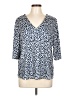 Shein Blue 3/4 Sleeve Blouse Size L - photo 1