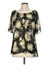 Bobeau 100% Polyester Black Short Sleeve Blouse Size M - photo 1