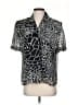 Argenti Animal Print Silver Short Sleeve Blouse Size 4 - photo 1