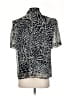 Argenti Animal Print Silver Short Sleeve Blouse Size 4 - photo 2