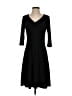 Chadwicks Solid Black Casual Dress Size 2 (petite) - photo 1