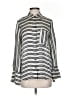 Club Monaco Stripes Silver Long Sleeve Blouse Size S - photo 1