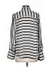 Club Monaco Stripes Silver Long Sleeve Blouse Size S - photo 2