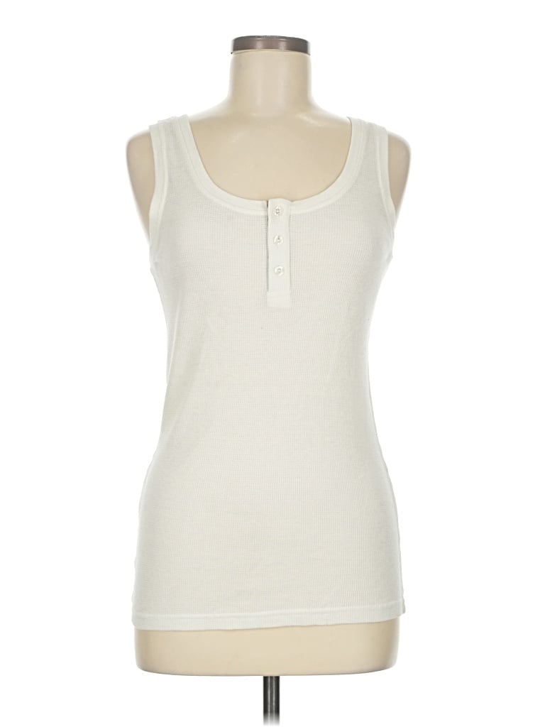 Pre-owned Ruby Ribbon Tank Top Ivory Scoop Neck Tops In White