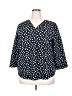 Van Heusen 100% Polyester Polka Dots Blue 3/4 Sleeve Blouse Size XXL - photo 1