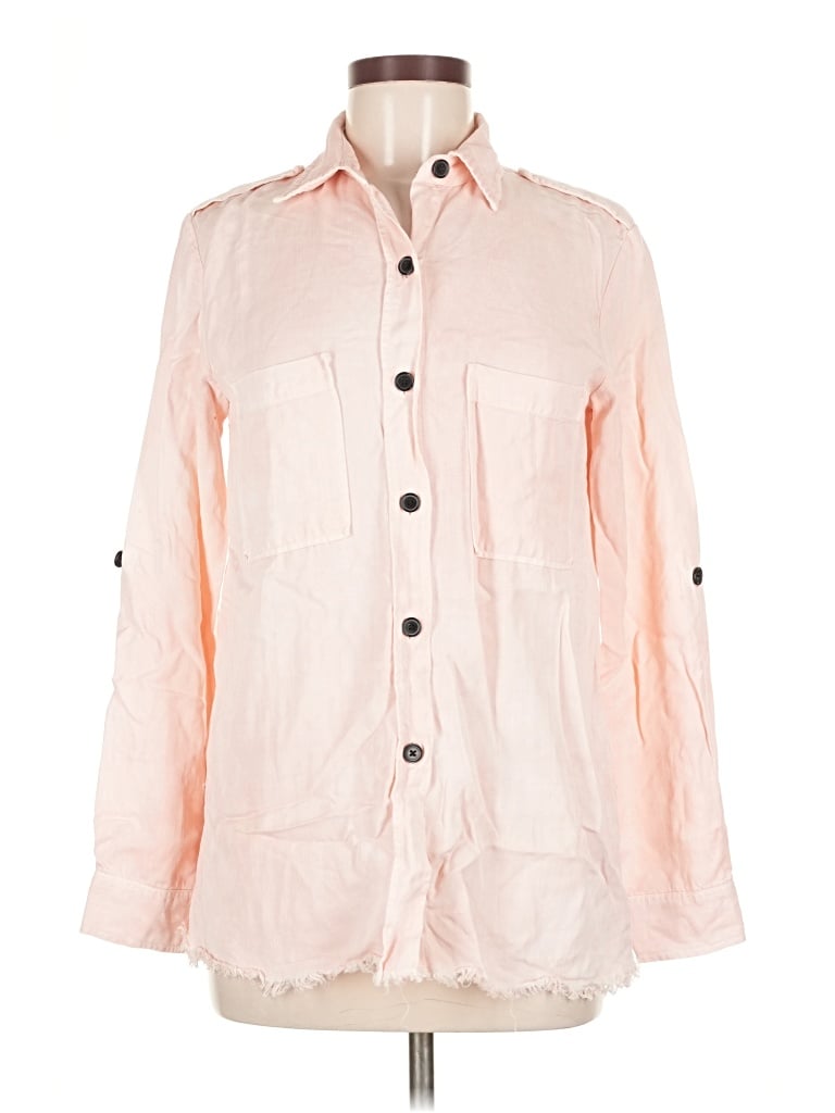 Pre-owned Zara Collection 3/4 Sleeve Button Down Shirt In Pink