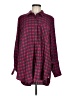 Torrid Plaid Burgundy Pink Long Sleeve Button-Down Shirt Size Med Plus (00) - photo 1