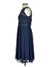 David's Bridal 100% Polyester Blue Cocktail Dress Size 6 - photo 5