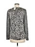 Betty Barclay 100% Polyester Silver Black Long Sleeve Blouse Size 6 - photo 2