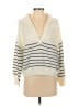 Shein 100% Acrylic Stripes Ivory Pullover Sweater Size 4 - photo 1