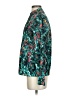 Merona 100% Polyester Floral Teal Long Sleeve Blouse Size XS - photo 5