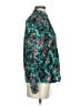 Merona 100% Polyester Floral Teal Long Sleeve Blouse Size XS - photo 4