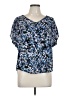 Lush 100% Polyester Blue Short Sleeve Blouse Size L - photo 1