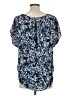 Lush 100% Polyester Blue Short Sleeve Blouse Size L - photo 2